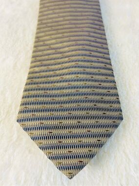 Hugo Boss Beige and Navy Micro Stripe Silk Tie